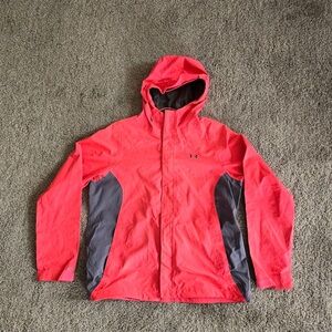 Under Armour Men's Vibrant Red and Charcoal Raincoat